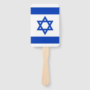 Set of hand fan with flag of Israel