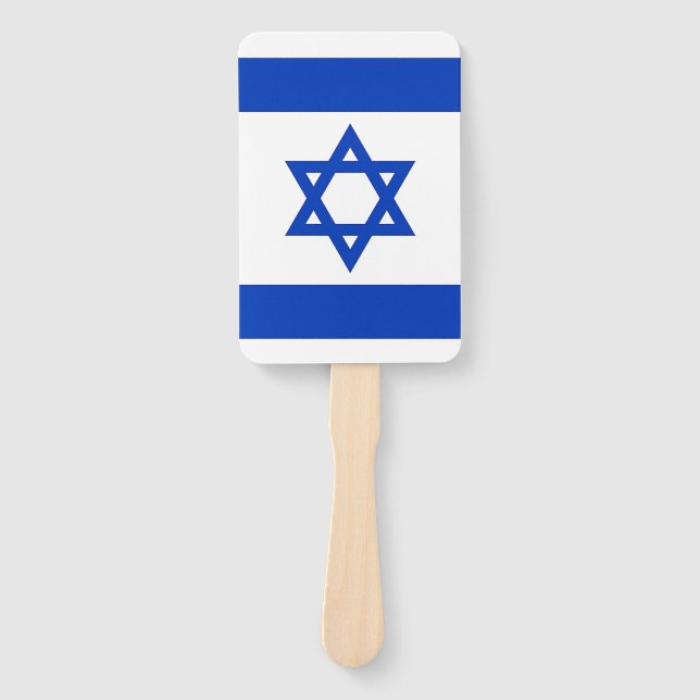 Set of hand fan with flag of Israel (Front)