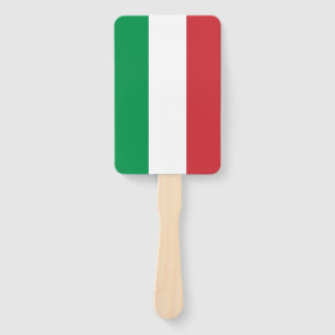 Set of hand fan with flag of Italy