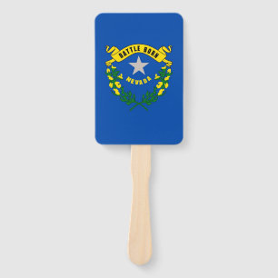 Set of hand fan with flag of Nevada, USA