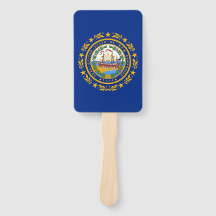 Set of hand fan with flag of New Hampshire, USA
