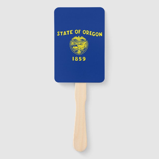 Set of hand fan with flag of Oregon State, USA (Front)