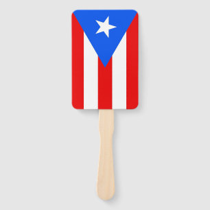 Set of hand fan with flag of Puerto Rico, USA