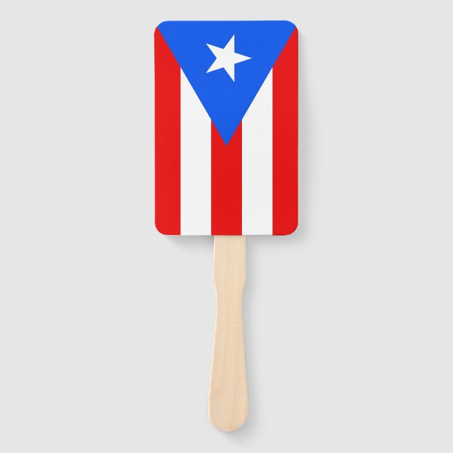 Set of hand fan with flag of Puerto Rico, USA (Front)