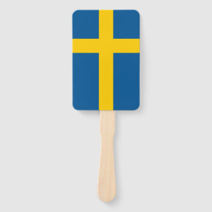 Set of hand fan with flag of Sweden
