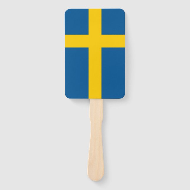 Set of hand fan with flag of Sweden (Front)