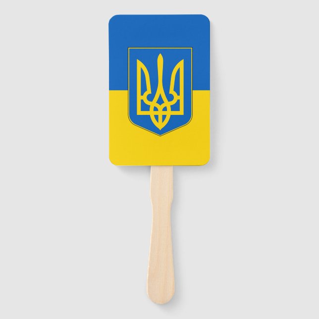 Set of hand fan with flag of Ukraine (Front)
