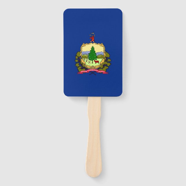 Set of hand fan with flag of Vermont, USA (Front)