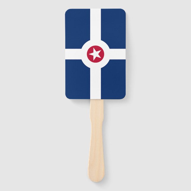 Set of hand fans with flag of Indianapolis (Front)