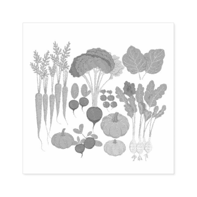 set of healthy vegetables pack rubber stamp (Imprint)