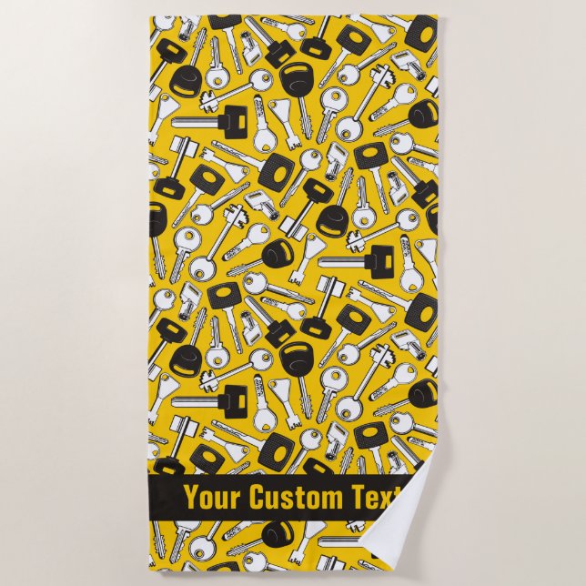 Set of Keys Background Beach Towel (Front)