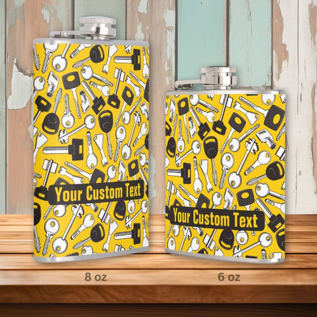 Set of Keys Background Hip Flask (Creator Uploaded)