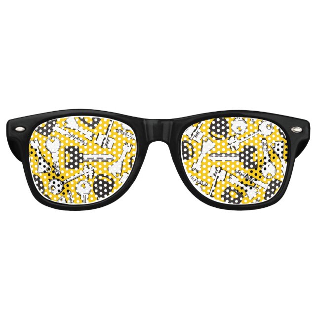 Set of Keys Background Retro Sunglasses (Front)