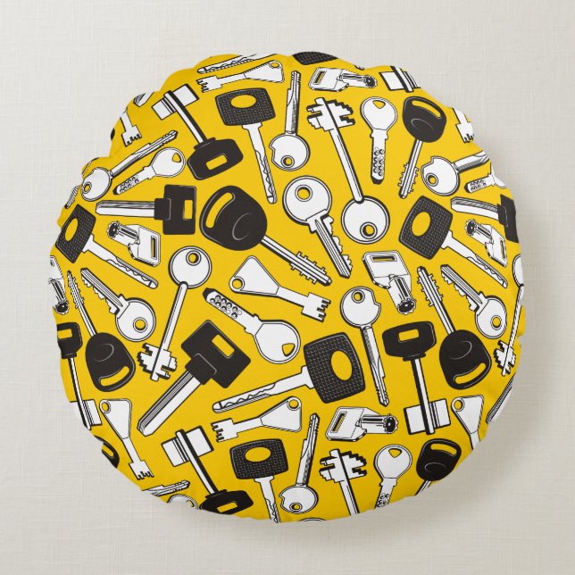 Set of Keys Background Round Cushion (Front)