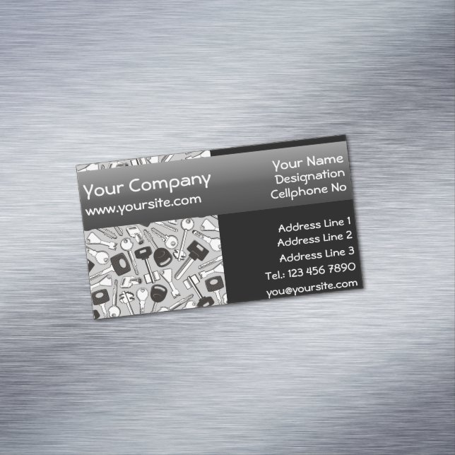 Set of Keys Background Seamelss yellow background Magnetic Business Card (In Situ)