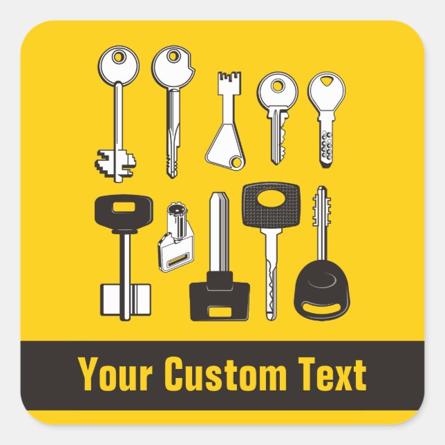 Set of Keys Square Sticker (Front)