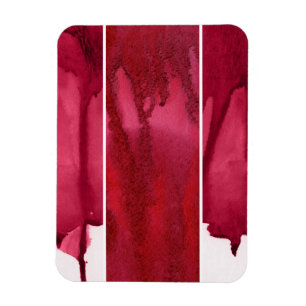Set of red watercolor abstract hand painted magnet