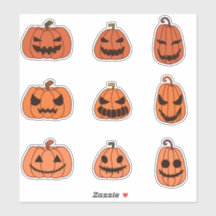 set of scary pumpkin