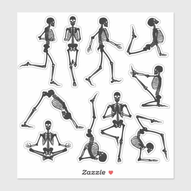 Set of scrapbooking skeletons sticker (Sheet)