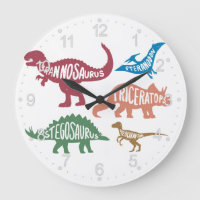 Set of silhouettes of different dinosaurs