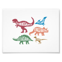 Set of silhouettes of different dinosaurs
