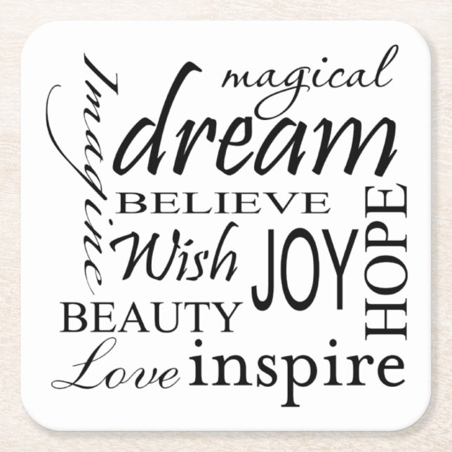 Set of Six Paper Coasters - Dream (Front)