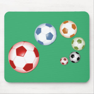 Set of soccer balls mouse pad