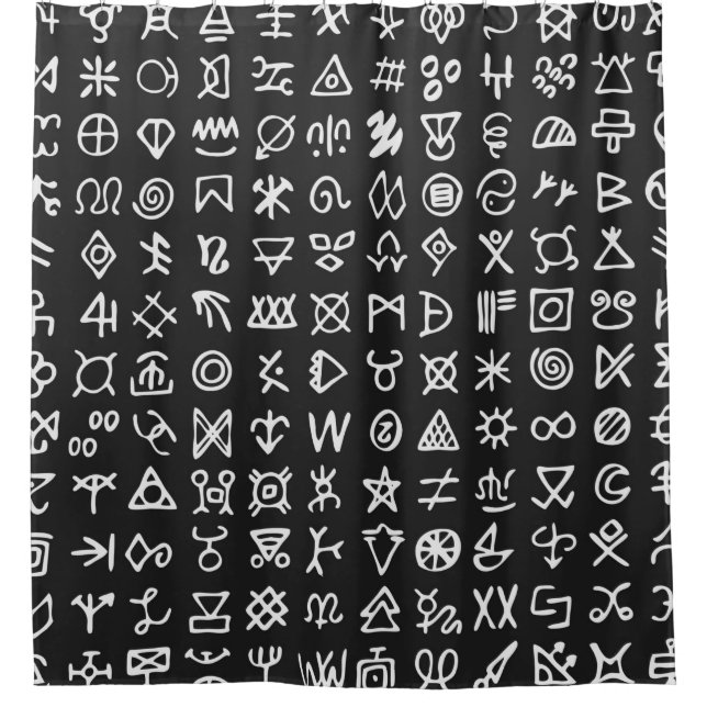 Set of symbols rune letters font. Ancient occult a Shower Curtain (Front)