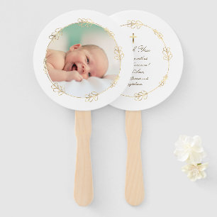 set of ten faux foil frame Baptism Hand Fan
