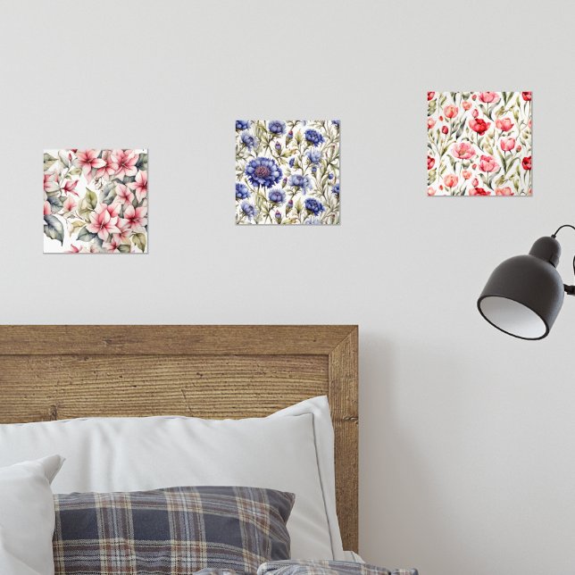 Set of Three Chic Elegant Floral Prints (Bedroom)