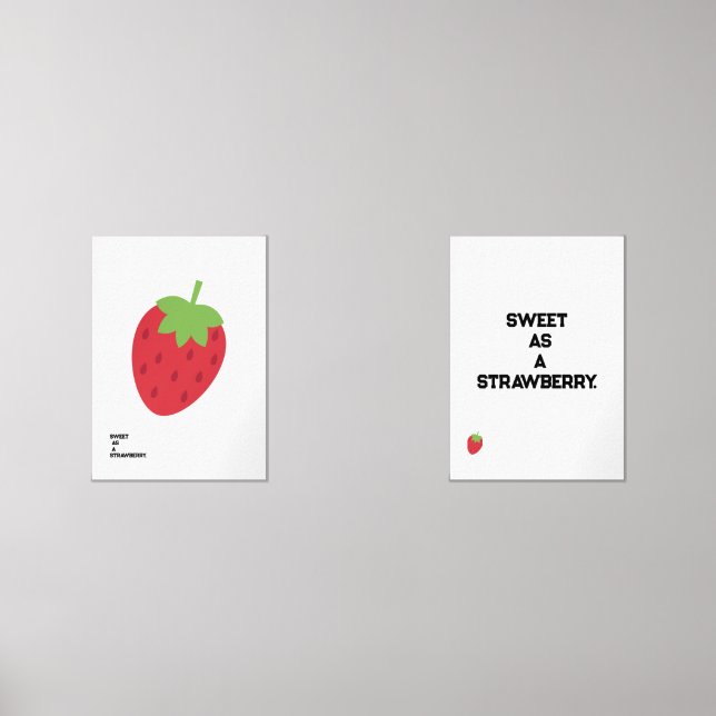 Set of Two Strawberry Gallery Wall Prints (Front)