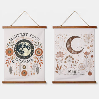 Set of Two Wall Tapestries – Boho Magic Moon & Nat
