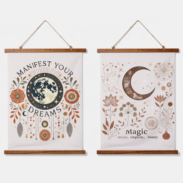 Set of Two Wall Tapestries – Boho Magic Moon & Nat (Double)