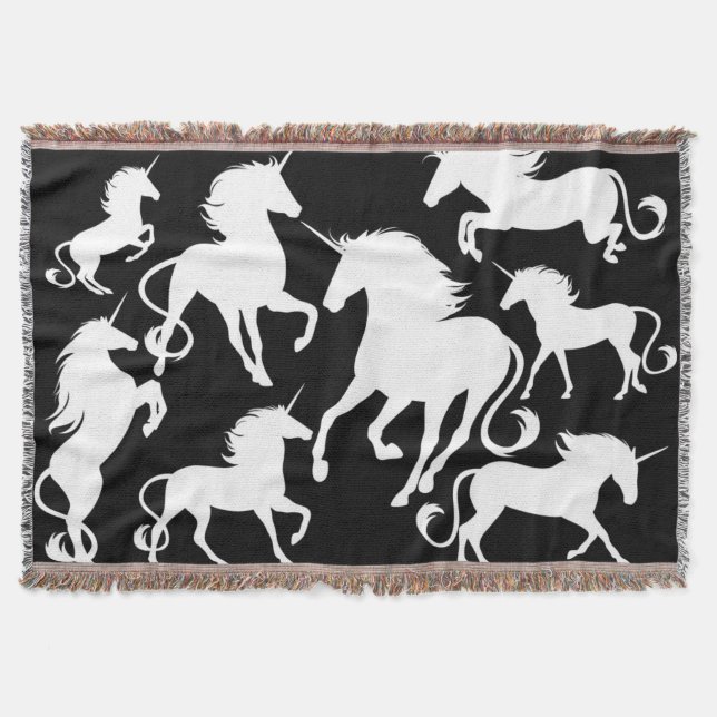 set of unicorns throw blanket (Front)