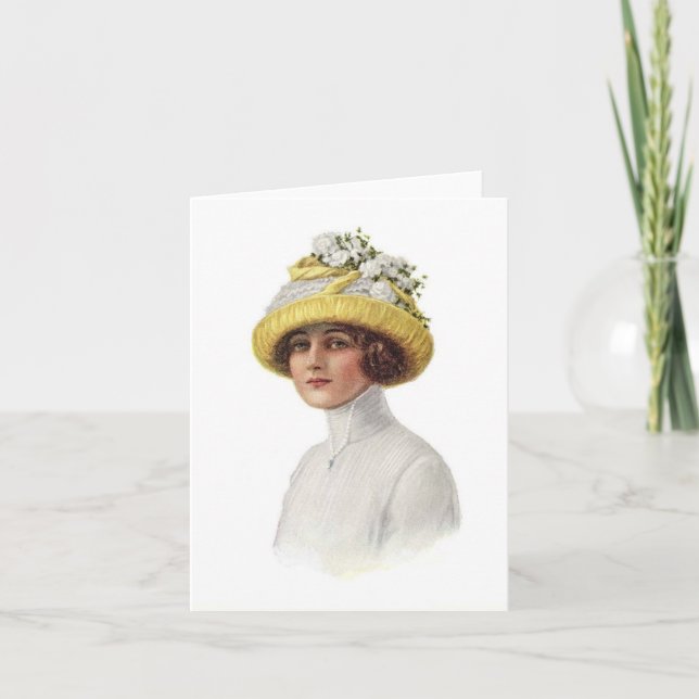 Set of Vintage Millinery Notecard (6) (Front)