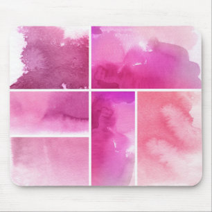 Set of watercolor abstract hand painted 3 mouse pad