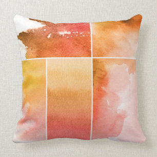 Set of watercolor abstract hand painted 4 cushion