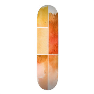 Set of watercolor abstract hand painted 4 skateboard