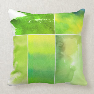 Set of watercolor abstract hand painted cushion
