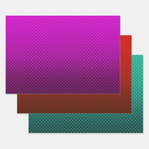 Set, paper retro, retro, polka dot, gradient, red