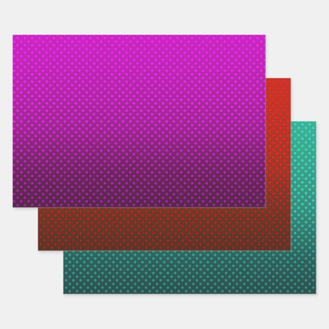 Set, paper retro, retro, polka dot, gradient, red (Set)