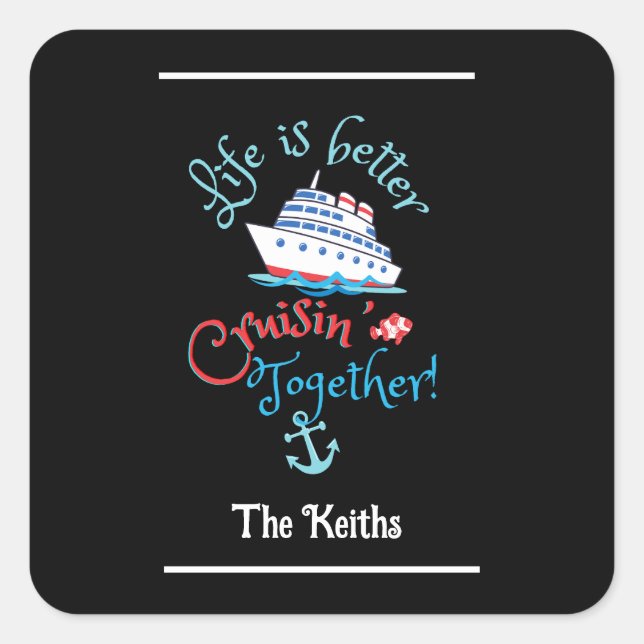 Set Sail Cruise Square Sticker (Front)