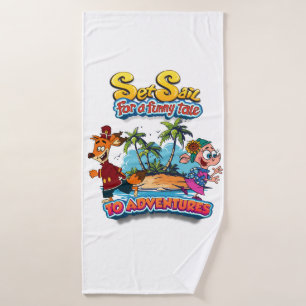 Set Sail for a Funny Tale island Bath Towels