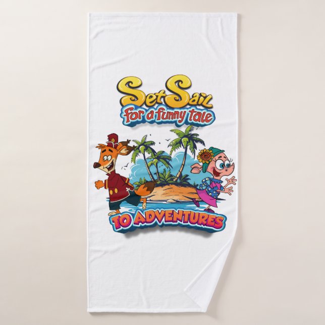 Set Sail for a Funny Tale  island Bath Towels (Bath Towel)