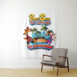 Set Sail for a Funny Tale island Tapestry