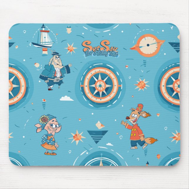Set Sail for a Funny Tale wrap  Mouse Pad (Front)