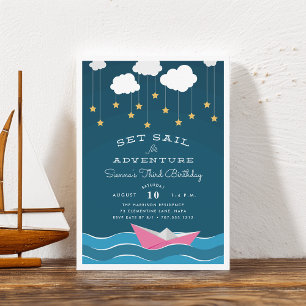 Set Sail   Kids Birthday Party Invitation