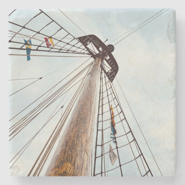 “Set Sail” Marble Stone Coaster (Front)