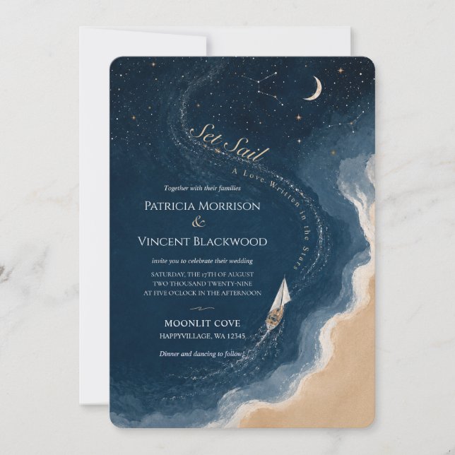 Set Sail Sea-Sky Wedding Invitation (Front)