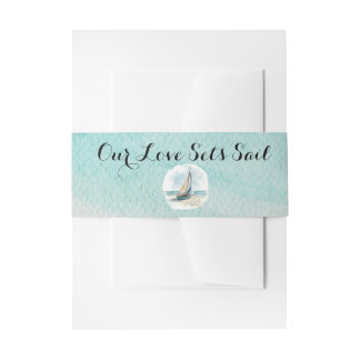 Set Sail Wedding RSVP Invitation Belly Band